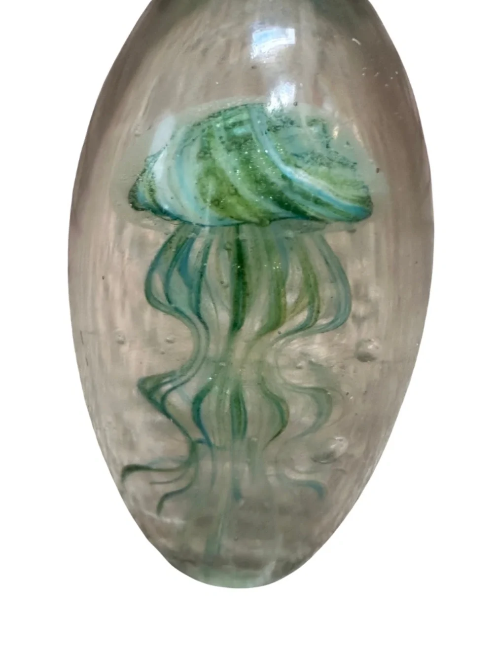 NEW Two's Company Tozai Green Jellyfish Glass Paperweight